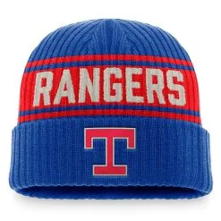 Men's Texas Rangers Fanatics Branded Royal/Red True Classic Retro Cuffed Knit Hat