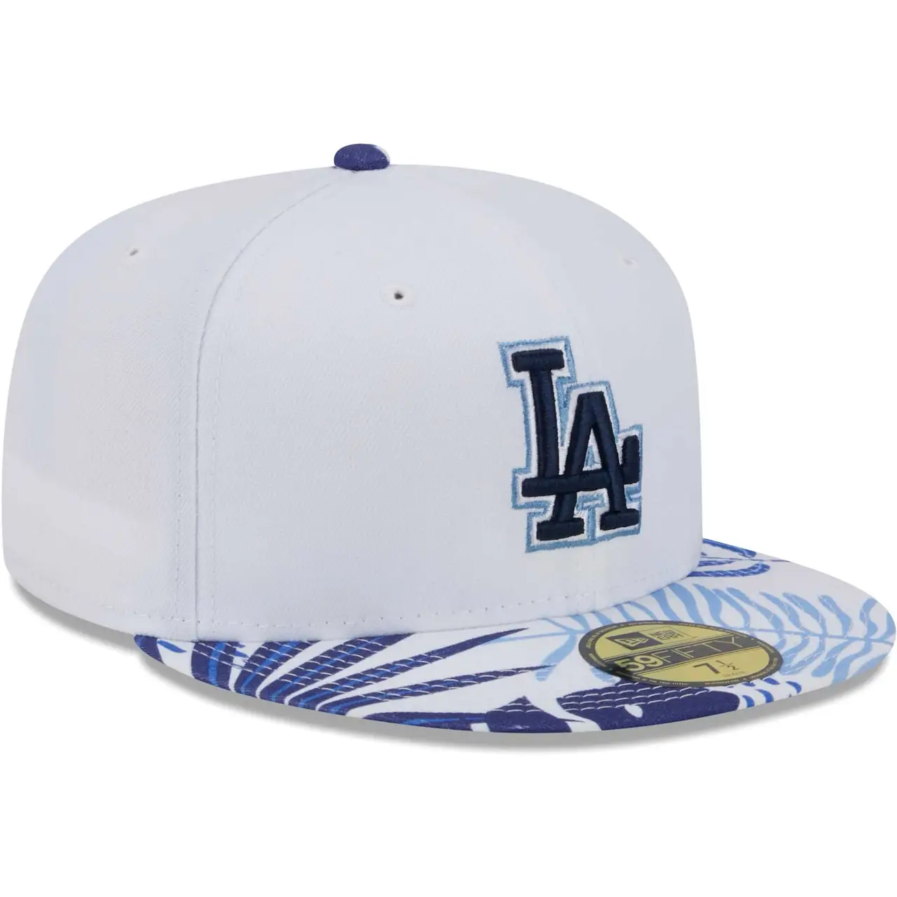 Men's Los Angeles Dodgers New Era White/Royal Flamingo 59FIFTY Fitted Hat 5 Men's Los Angeles Dodgers New Era White/Royal Flamingo 59FIFTY Fitted Hat - Image 3