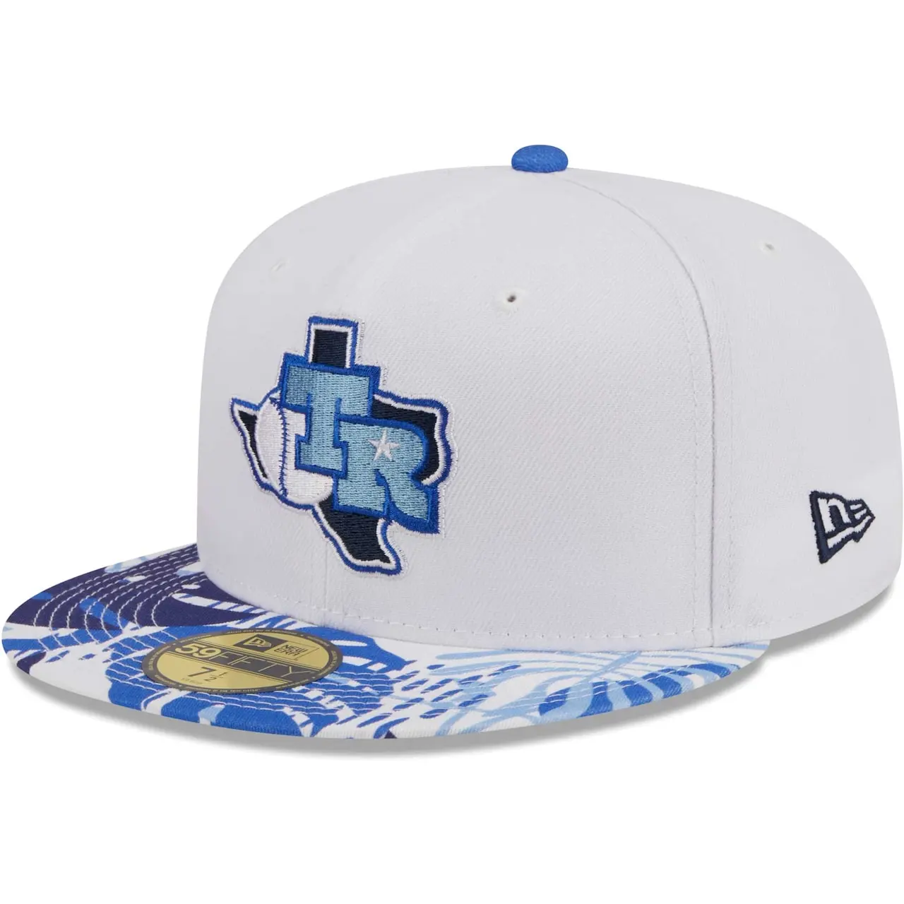 Men's Texas Rangers New Era White/Royal Flamingo 59FIFTY Fitted Hat 3 Men's Texas Rangers New Era White/Royal Flamingo 59FIFTY Fitted Hat