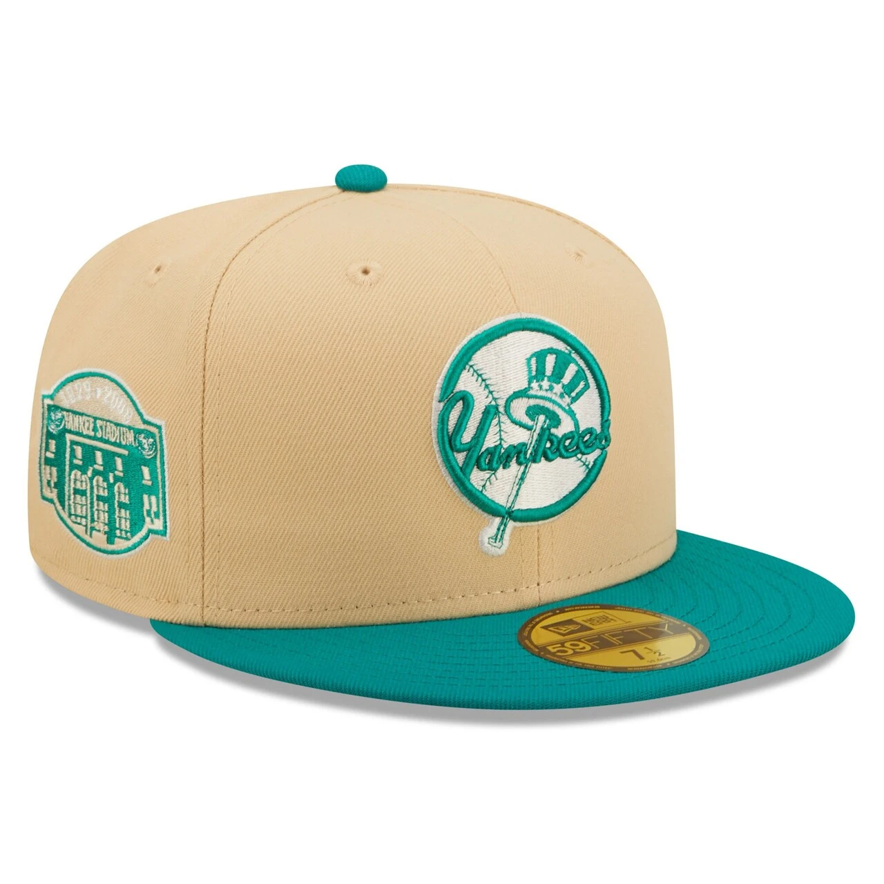 Men's New York Yankees New Era Natural/Teal Mango Forest 59FIFTY Fitted Hat 3 Men's New York Yankees New Era Natural/Teal Mango Forest 59FIFTY Fitted Hat