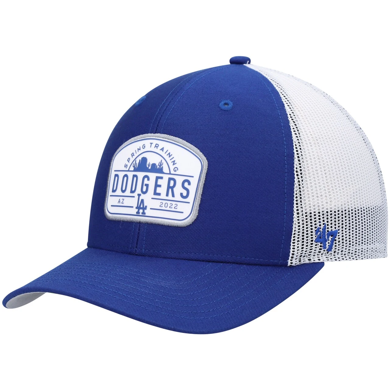 Men's Los Angeles Dodgers '47 Royal/White 2022 Spring Training Panorama Trucker Snapback Hat 3 Men's Los Angeles Dodgers '47 Royal/White 2022 Spring Training Panorama Trucker Snapback Hat