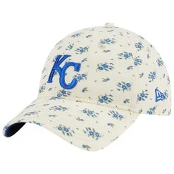 Women's Kansas City Royals New Era Cream Chrome Bloom 9TWENTY Adjustable Hat