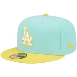 Men's Los Angeles Dodgers New Era Turquoise/Yellow Spring Color Pack Two-Tone 59FIFTY Fitted Hat