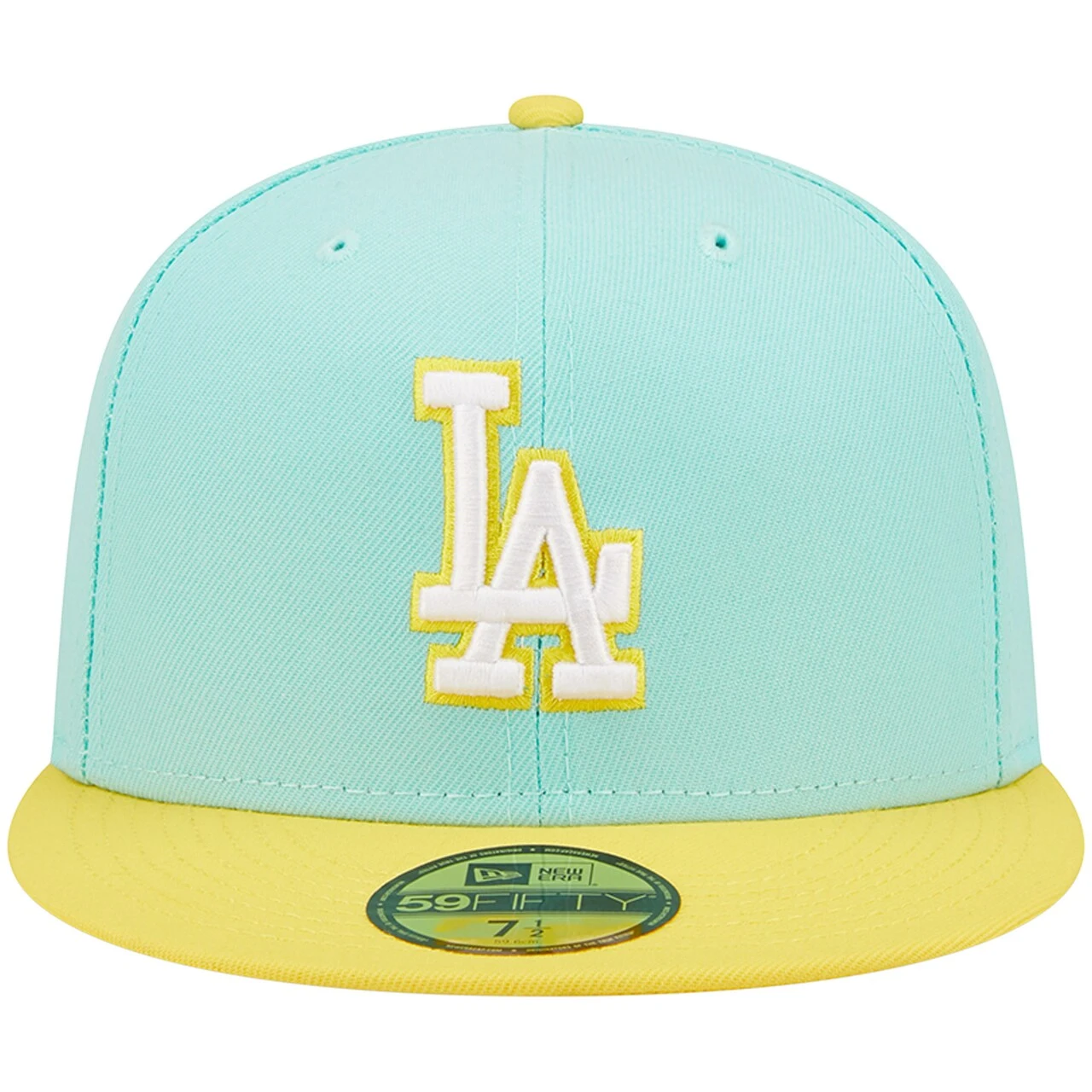 Men's Los Angeles Dodgers New Era Turquoise/Yellow Spring Color Pack Two-Tone 59FIFTY Fitted Hat 4 Men's Los Angeles Dodgers New Era Turquoise/Yellow Spring Color Pack Two-Tone 59FIFTY Fitted Hat - Image 2